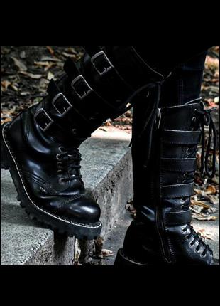 Черевики високі оригінал steel стіли рок взуття сталевий носок металевий шкіра протектор платформа original