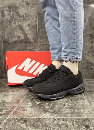 Мужские кожаные кроссовки с мехом nike air max 95 winter#найк