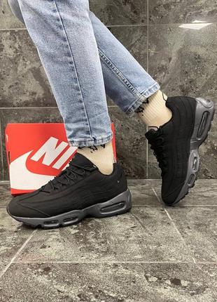 Мужские кожаные кроссовки с мехом nike air max 95 winter#найк6 фото