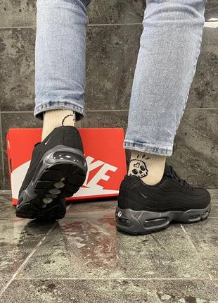 Мужские кожаные кроссовки с мехом nike air max 95 winter#найк5 фото