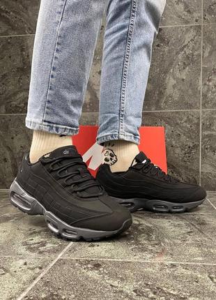 Мужские кожаные кроссовки с мехом nike air max 95 winter#найк8 фото