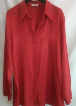 Нарядна модна жіноча сорочка яскраво червоного кольору