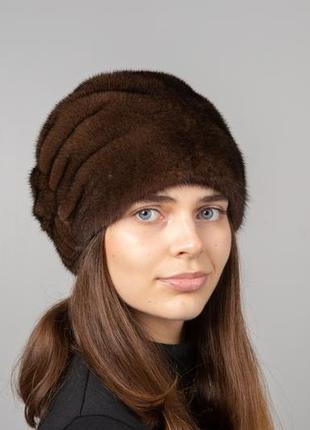 Женская зимняя норковая шапка кубанка