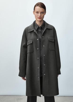 Пальто-сорочка massimo dutti.