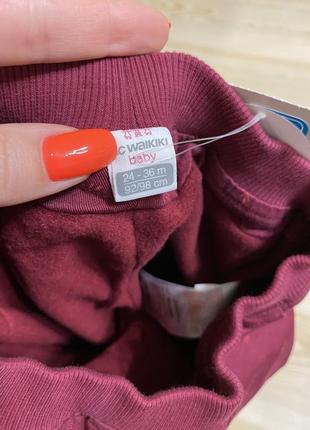 Новые тёплые осенние штаны джогеры на девочку 2-3 года4 фото