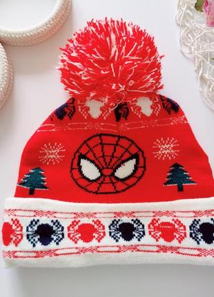 Нова тепла шапка подвійного в'язання spider-man  артикул: 127574 фото