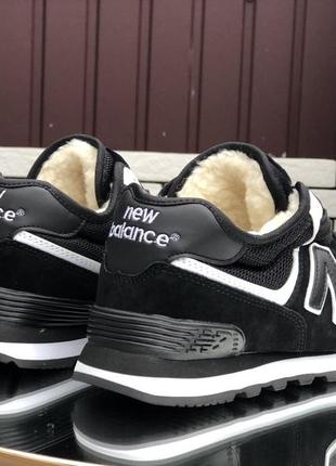 Зимові кросівки new balance 574 white black3 фото