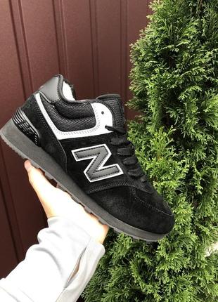 Зимові кросівки new balance 574 grey black1 фото