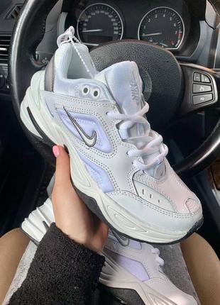 Nike m2k tekno white grey / кросівки найк текно жіночі унісекс білі сірі
