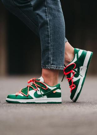 Кросівки nike sb dunk low off white pine green — купити в Україні