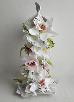 Паряща чашка сувенір декор статуетка квіти подарунок1 фото