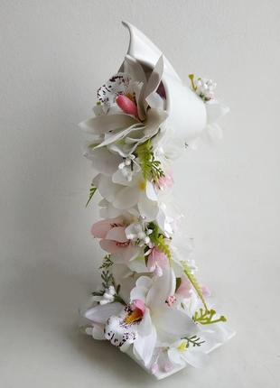 Паряща чашка сувенір декор статуетка квіти подарунок7 фото