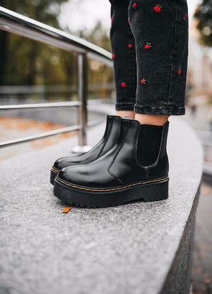 Зимові жіночі черевики dr. martens platform chelsea/зимние женские ботинки доктор мартэнс платформ челсия