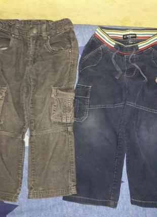 Штаны вельветовые, брюки, 2 пары lc waikiki, 100% коттон, 3-4 года, 92-110 размер