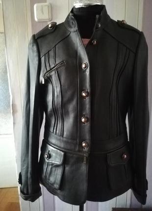 Куртка трансформер кожаная черная (куртка-рубашка)3 фото
