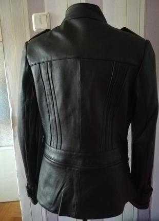 Куртка трансформер кожаная черная (куртка-рубашка)4 фото