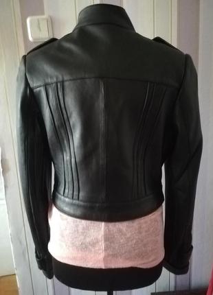 Куртка трансформер кожаная черная (куртка-рубашка)2 фото