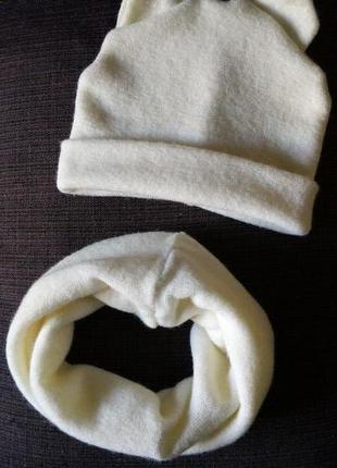 Комплект/набор для девочки шапочка и шарфик-хомут5 фото