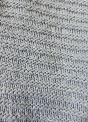 Серый оверсайз свитер с треугольным декольте/свободного кроя4 фото