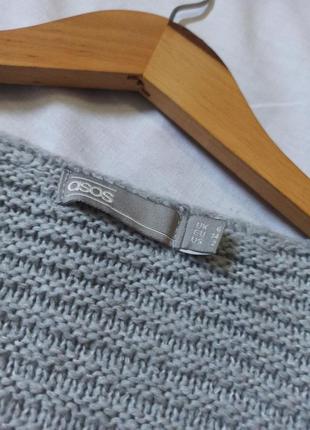 Серый оверсайз свитер с треугольным декольте/свободного кроя3 фото
