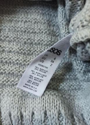 Серый оверсайз свитер с треугольным декольте/свободного кроя5 фото