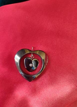 Кулон медальон подвеска сердце из гематита7 фото