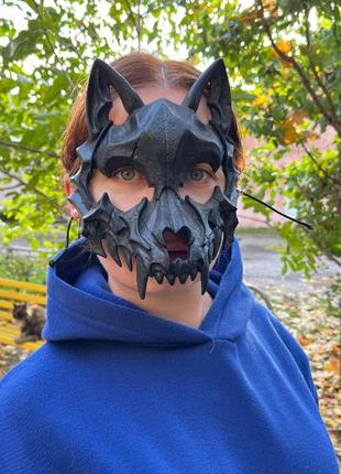 Маска пластик костяная волк, хэллоуин, косплей, костюм, аниме, маски
