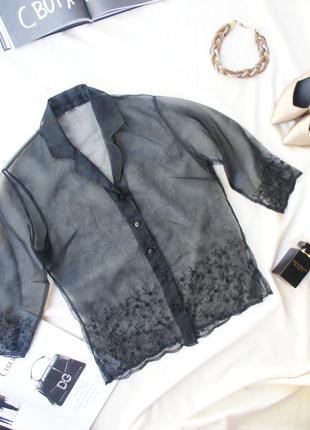 Трендова блуза сорочка з органзи