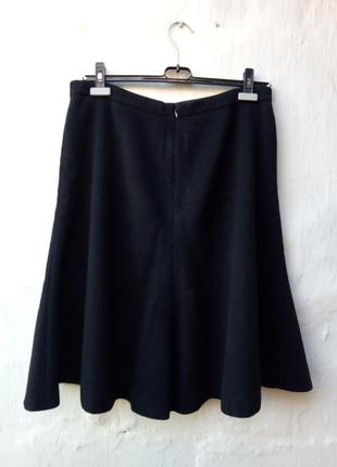 Черная теплая шерстяная юбка солнцеклеш,базовая,классическая,офисная.5 фото
