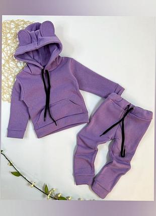 Теплий костюм миша з вушками,тринитка на флісі, багато кольорів