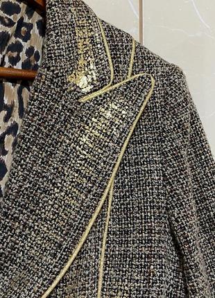 Пиджак шерстяной с золотистым напылением италия4 фото