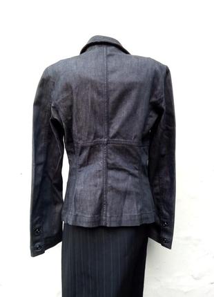 Черный крутой джинсовый жакет из накладных карманов пиджак mexx.4 фото