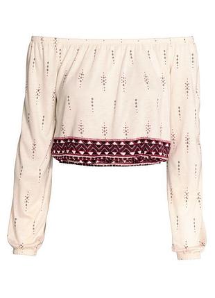 🍇укорочений топ зі спущеними плічками h&m!!