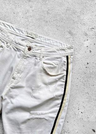 Zara man jeans white distressed denim shorts джинсові шорти2 фото