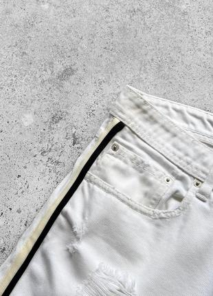 Zara man jeans white distressed denim shorts джинсові шорти3 фото
