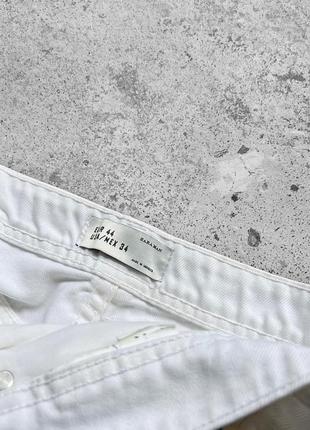 Zara man jeans white distressed denim shorts джинсові шорти7 фото