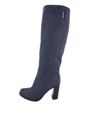 Сапоги женские зимние синие натуральный нубук украина  kasandra - размер 40 (26 см)