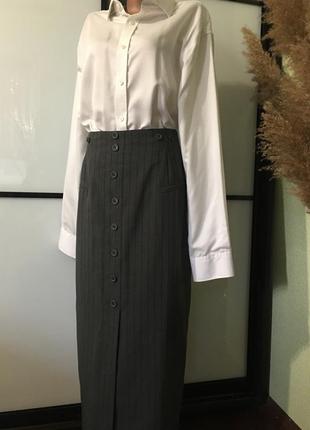 Элегантная длинная юбка с разрезом/офисная юбка