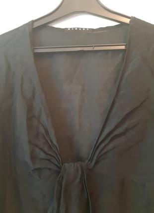 Черная блуза sisley шелк хлопок2 фото