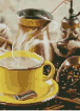Алмазная вышивка. картина на подрамнике "ароматный кофе", 30х30см