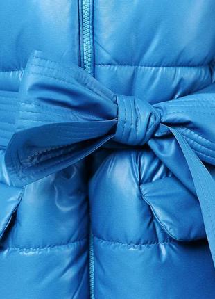 Зимова подовжена куртка колір хвиля / блакитний6 фото