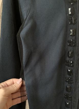 Красивая эксклюзивная нарядная кофта кардиган с сеткой и камнями италия3 фото