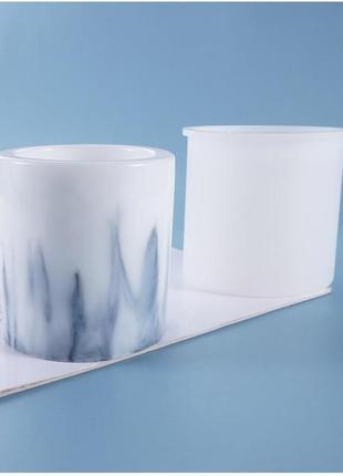 Форма для епоксидної смоли молд стаканчик горшочок білий силіконовий 6 см x 5 см1 фото