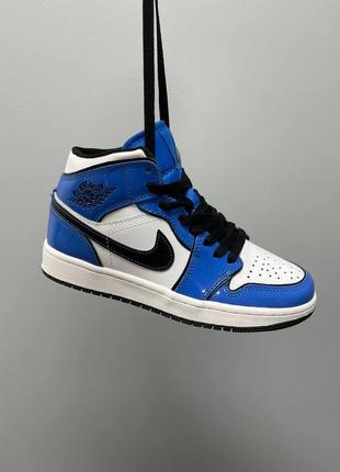 Кросівки nike air jordan 1 retro mid signal blue9 фото