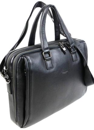 Мужская сумка, портфель кожаный с отделом для ноутбука giorgio ferretti черная2 фото