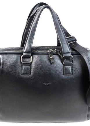 Мужская сумка, портфель кожаный с отделом для ноутбука giorgio ferretti черная4 фото