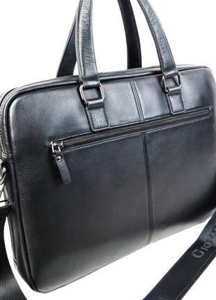 Мужская сумка, портфель кожаный с отделом для ноутбука giorgio ferretti черная6 фото