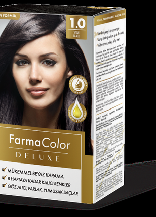 Крем-фарба для волосся farma color deluxe чорний 1.0