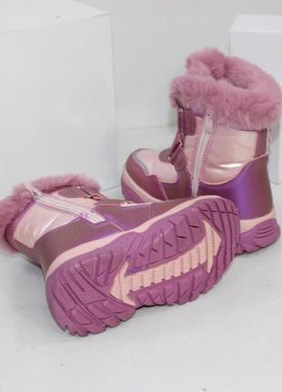 Теплі зимові черевики для дівчаток5 фото