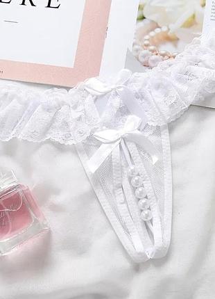 Сексуальные стринги с жемчугом